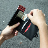 Slim RFID Blocking PU Leather Wallet – Minimalist Pop-Up Card Holder for Men & Women