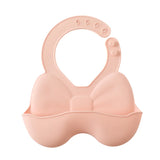 Baberos de silicona impermeables para bebés con un bonito lazo: babero suave y ajustable para niños y niñas