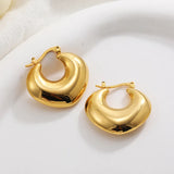 Gold-Plated Stainless Steel Geometric Hoop Earrings – Waterproof & Tarnish-Resistant