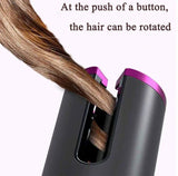 Wireless Automatic Hair Curler for Dry & Wet Hair with Adjustable Temperature