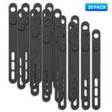 Silicone cable ties – black 20 pack