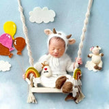 Newborn Wooden Swing Chair for Baby Photography Props