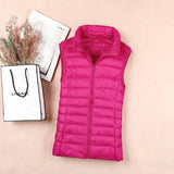 2025 White Duck Down Jacket Women Vest Autumn Winter Sleeveless Waistcoat Warm Lightweight Puffer Jacket Female Tops Outwear 8XL
