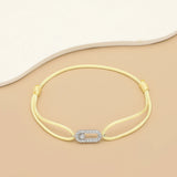 Adjustable Cubic Zirconia Rope Chain Bracelet