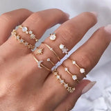 Boho Vintage Animal Ring Set for Women – Adjustable Zinc Alloy Bands