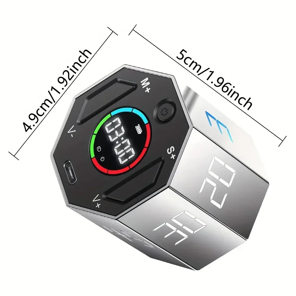 Modern LCD Digital Timer – Visual Cube Timer for Cooking, Study, Work, and Fitness
