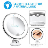 10X Magnifying Vanity Mirror with LED Lights – Touch Screen Makeup Mirror with Suction Base