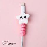Juego de 4 protectores de cable con dibujos de animales, minicubierta para cable y enrollador de cable de carga