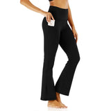 Women's High-Waist Flared Yoga Leggings with Pockets