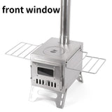 Foldable Stainless Steel Outdoor Firewood Stove with Fire-Viewing Window