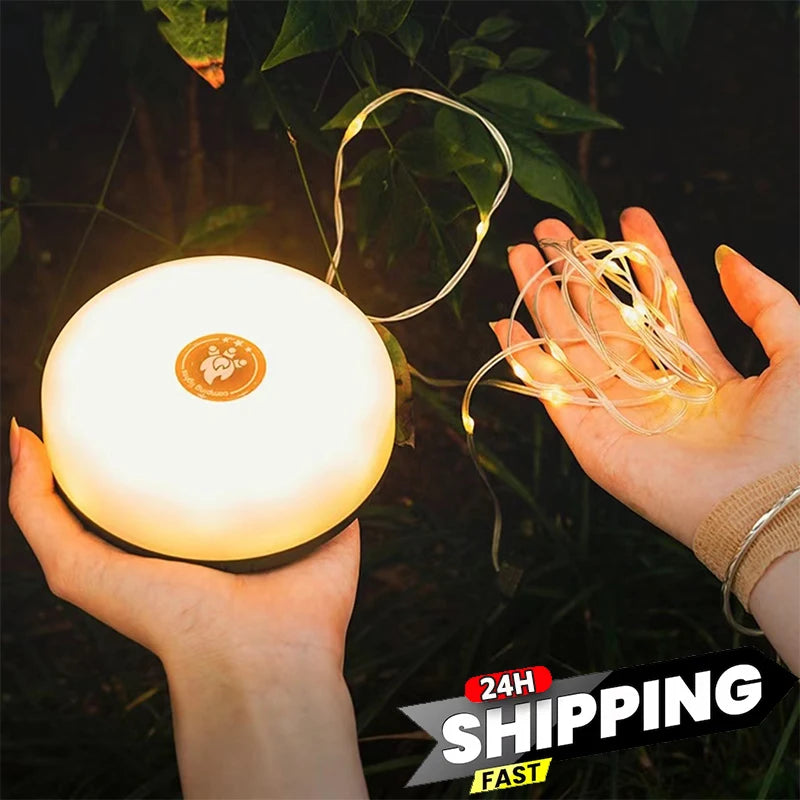 Linterna LED portátil para acampar con carga USB: linterna recargable e impermeable para aventuras al aire libre
