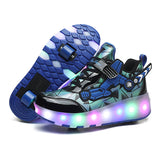 Unisex LED Light-Up Casual Shoes for Kids – Hook & Loop Sneakers with PU Upper and Non-Slip Rubber Sole