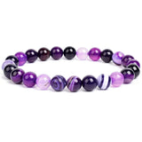 Natural Stone Beaded Bracelet with Elastic Rope for Men & Women