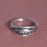 Adjustable Vintage Chain Ring – 925 Sterling Silver Open Ring for Women & Men