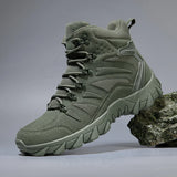 Men’s Tactical Desert Boots – Mid-Calf Military Work Boots with Lace-Up Design