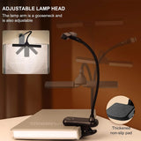 Rechargeable LED Reading Light with 3 Colors & 8 Brightness Levels - Dual Head Clip-On Book Light