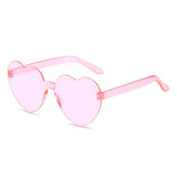 10 gafas de sol con forma de corazón, gafas de sol con forma de corazón, sin marco, de una pieza, de colores deslumbrantes