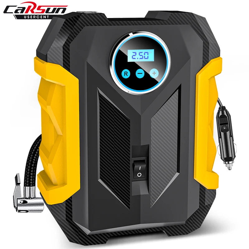 Portable Digital Car Tire Inflator with Auto Shut-Off & LED Light