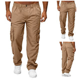 Men's Casual Cargo Pants with Zip and Side Pockets – Lightweight Polyester for Comfort and Durability