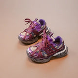 Kids’ Breathable PU Leather Casual Shoes – Unisex Hook & Loop Sneakers for All Seasons