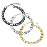Stainless Steel Hip-Hop Chain Bracelet – Unisex Street Style Accessory