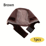Adjustable Lace Wig Cap with Non-Slip Grip & Ear Cutouts – Includes Free Headband & Brush