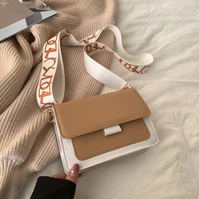 Women's Flap Crossbody Shoulder Bag – Small Trendy TPU Handbag with Wide Strap
