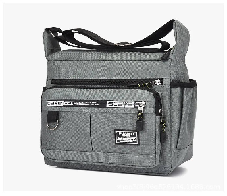 Men’s Lightweight Oxford Shoulder Bag – Versatile Travel Crossbody with Zipper Closure