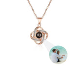 Personalized Photo Projection Necklace with Rose Pendant