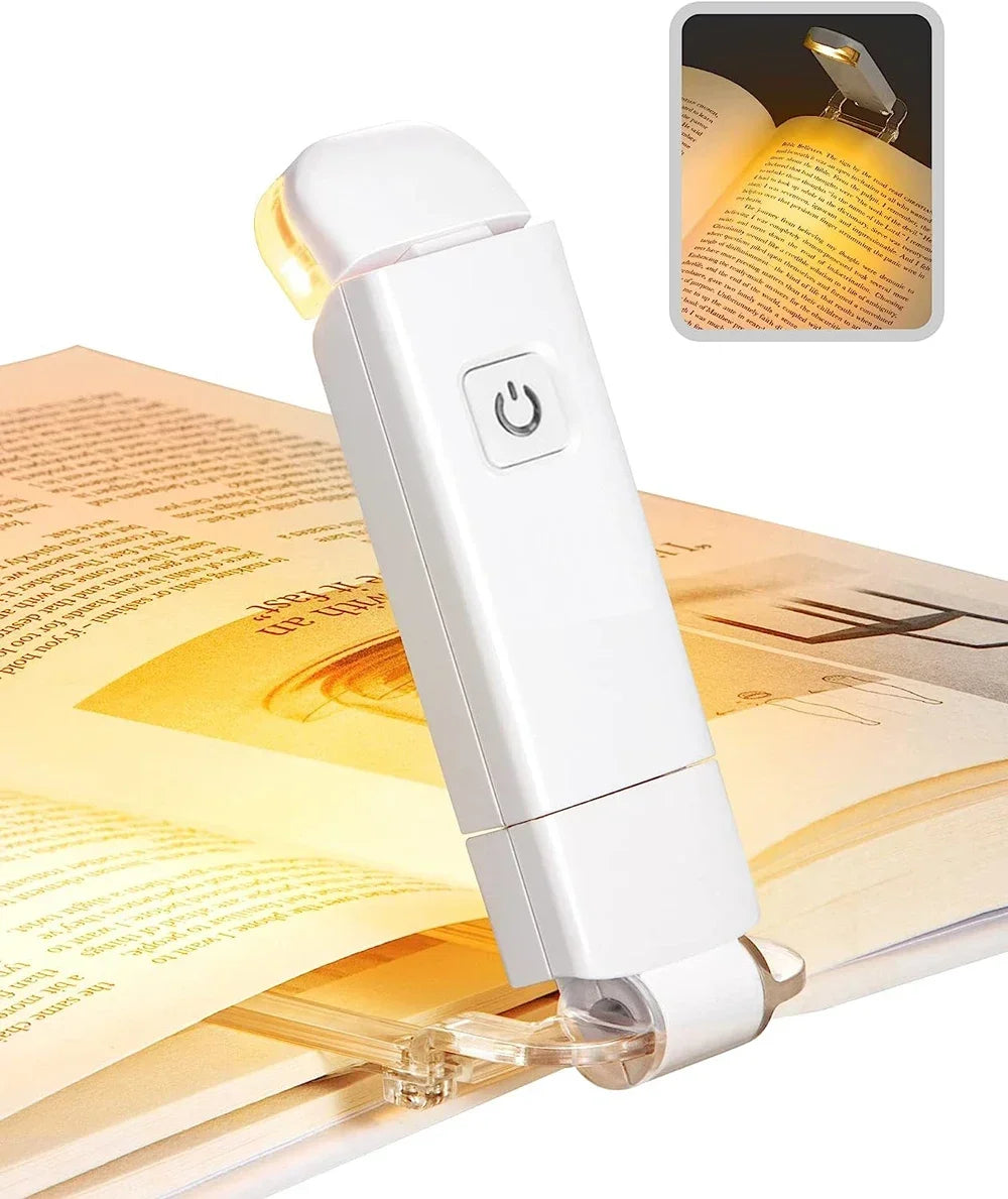 USB Rechargeable Clip-On Book Light with Eye Protection & Adjustable Brightness