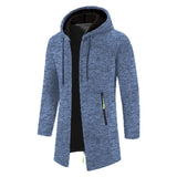Men’s Casual Long Fleece Hoodie with Full Zipper – Spring & Autumn Wear