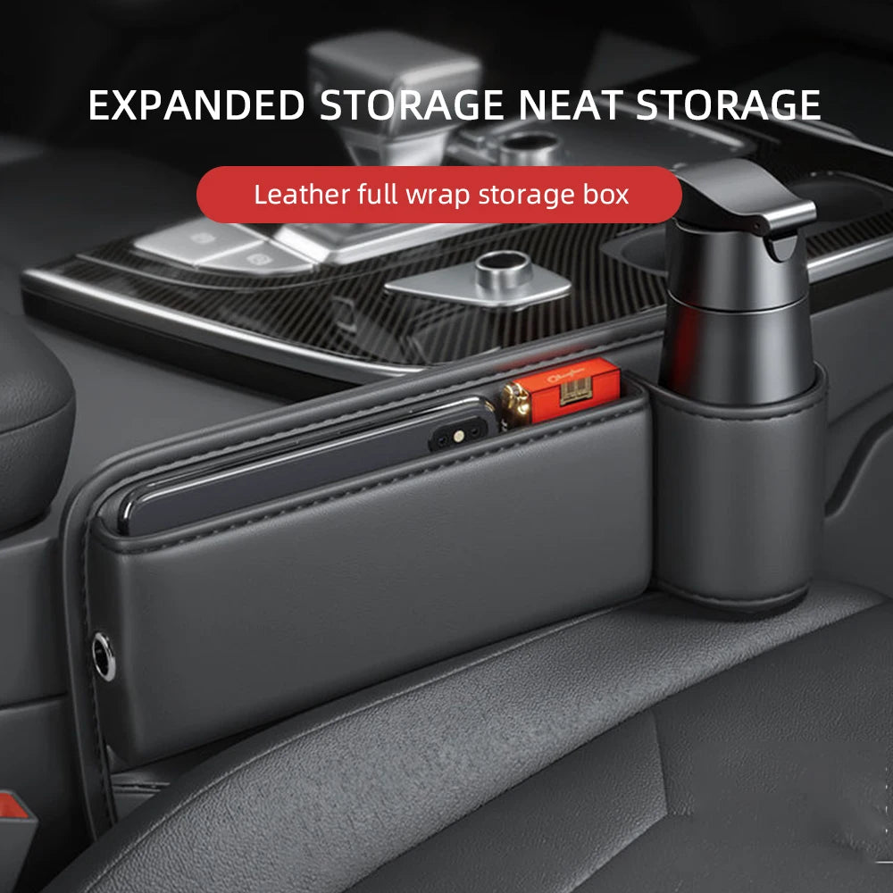 Multifunctional Car Seat Gap Filler & Organizer with Cup Holder