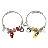 Matching Stitch Couple Bracelets - Magnetic Heart Charm Bracelets for Him & Her