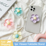 1 soporte para teléfono con forma de flor de color caramelo de resina transparente: elegante y funcional