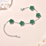 Trendy Stainless Steel Plant Charm Bracelet for Women