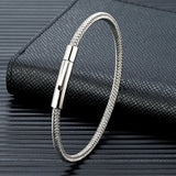 Men's Stainless Steel Wire Rope Charm Bracelet