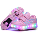 High-Top Waterproof LED Light-Up Shoes for Teens – Unisex Hook & Loop Sneakers (Ages 14+)