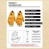 Retro Perforated Leather Motorcycle Gloves - Touchscreen & Knuckle Protection