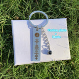 Custom Photo Projection Keychain with Spotify Code – Personalized Stainless Steel Key Ring with Engraved Name, Date, and Calendar
