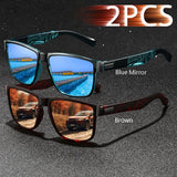 Gafas de sol unisex cuadradas vintage de moda: gafas antirreflejos UV400 para conducir y pescar