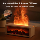 Humidificador de aroma de llama: difusor ultrasónico de aceites esenciales con luz LED y control remoto