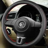 Luxury Hand-Stitched Microfiber Car Steering Wheel Cover – Anti-Slip & Wear-Resistant