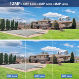 6K 12MP WiFi Outdoor Security Camera with 8X Zoom, Auto Tracking & Dual Screens