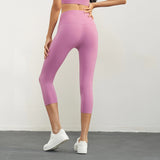Women's High-Waist Calf-Length Yoga Leggings with Pockets – Stretchy, Breathable Workout Pants