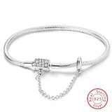925 Sterling Silver Charm Bracelet for Women – Heart, Star, Moon & More