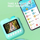 Kids Instant Print Camera with Bluetooth, 24MP Photo & Video, Thermal Printing, Educational Toy for Ages 3+