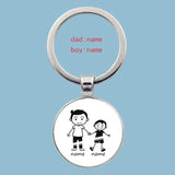 Llavero con foto personalizado: colgante con nombre de familia personalizado con cristal grabado para regalos y recuerdos