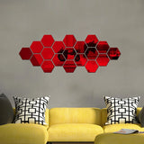 Pegatinas de pared con espejos hexagonales en 3D: decoración casera para sala de estar y dormitorio