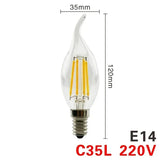 Vintage LED Edison Bulb – E14 & E27 | 2W-8W | 220V | Warm White Filament Light