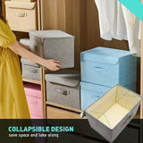 Caja de almacenamiento plegable de lino y algodón: organizador multiusos con tapa